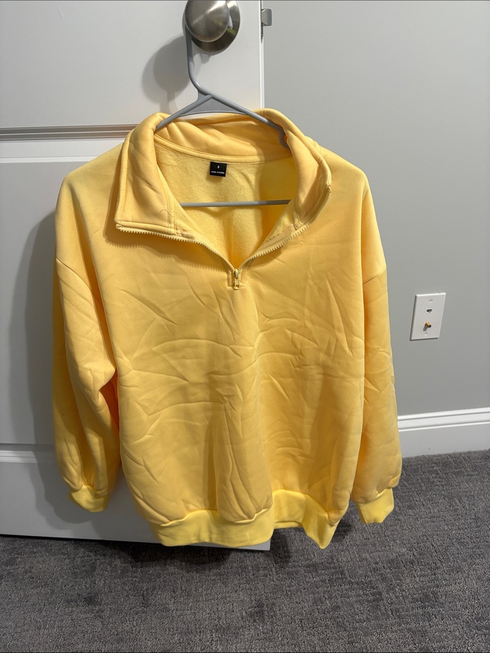 Bright Yellow Quarter-Zip Pullover